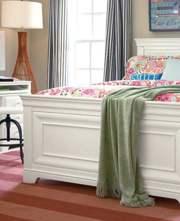 SUMMER WHITE PANEL BED 131A040 Full / 60w x 84d x 51h (footboard height is 28") SUMMER WHITE NIGHTSTAND 131A080 / 23w x 17d x