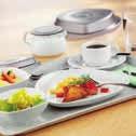 The simple-to-use induction technology warms only the correspondingly layered dishware; salad and dessert remain chilled.