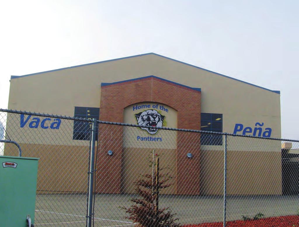 New gymnasium, recently added to Vaca Peňa Middle School, was equipped with Von Duprin exit devices with keyed dogging and Schlage Classroom Security locks where appropriate.