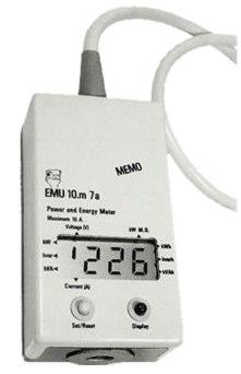 6.4 EMU 1, EMU 10.MEMO Electronic Meter Web-site: http://www.emuag.ch/englisch/produkte/steckdosen/steckzaehler.htm Features: The electronic meter EMU 1 provides instantaneous values. EMU1.