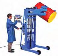 Vertical Lift Drum Pourers Allows for easy lifting, tilting and draining of drums up to 106" high Scale equipped models allows users to accurately monitor the weight of drum while pouring Digital