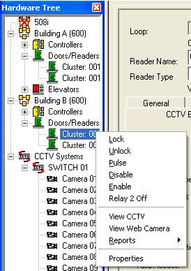 Manual Command: you can also map a camera and monitor to the door/reader for manual control.