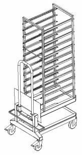 arrangement of e.g. oven and steamer or bake-off oven and proving cabinet (COMBI-PLUS System), a special trolley for rack is available. Model 1.20 and 1.