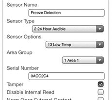 ect Sensors from the dropdown menu under Settings Selector S Select Sensor to Configure for the next available slot i.e. 5 Sensor A180177 Name the sensor Select Fire Alarm
