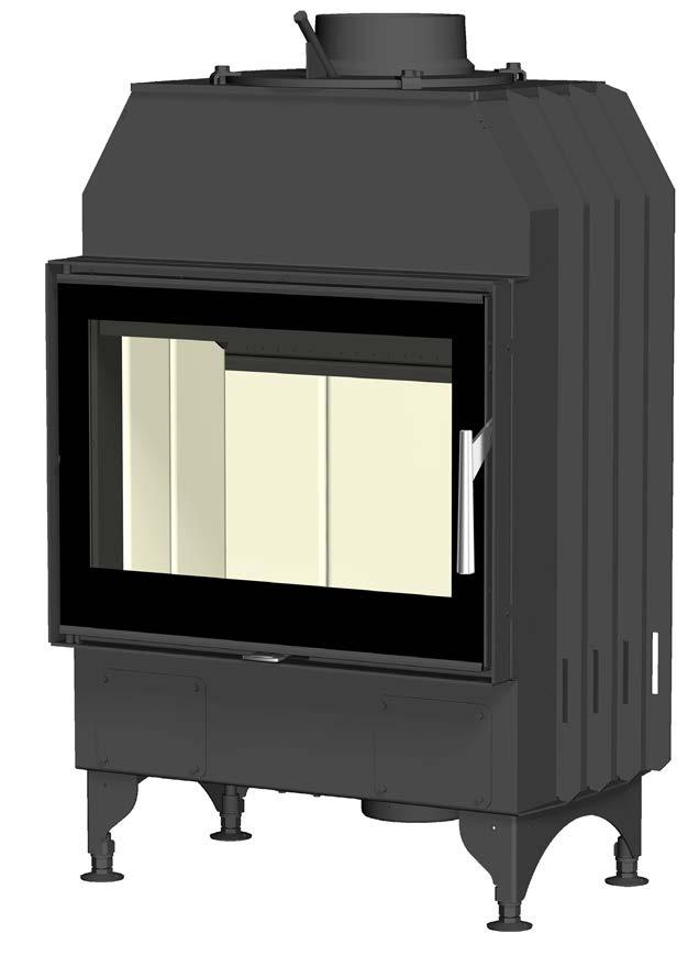 ROMOTOP Fireplace inserts DYNAMIC KV 025L N01 An insert fireplace design, wide straight door, double reflective glazing DYNAMIC horizontal, straight frame and door double reflective glazing suitable