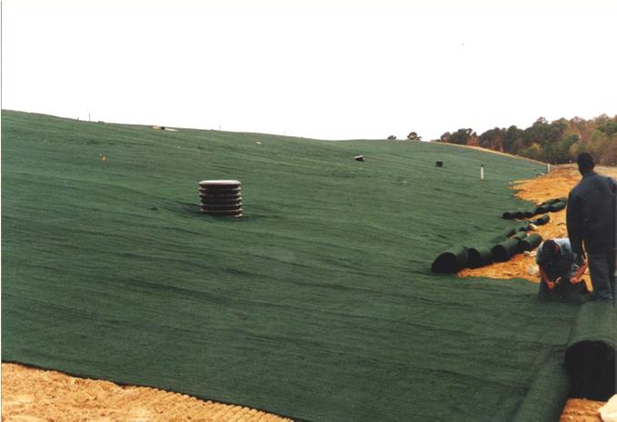 By GEOMAT ROLLS USED FOR EROSION CONTROL ON LANDFILL COVER GEOCELLS To be filled with