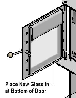 No : 5 Place the new glass into the door at the bottom.