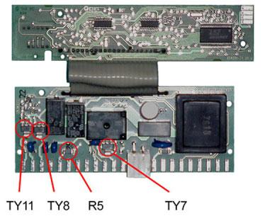 3.4.8 Listing of triacs Front: If replacing a module due to a defective triac, ensure that