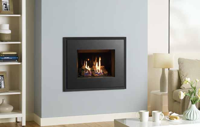 Riva2 500 Riva2 500 Evoke Steel with with EchoFlame Black Glass lining Riva2 500 Edge with Black Reeded lining Efficiency & Heat Output Chimney or Flue Options Gas Type Fuel Bed Linings Control Riva2