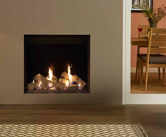 Riva2 750HL Riva2 750HL Evoke Glass with Black Glass front and Black Reeded lining Riva2 750HL Edge with EchoFlame Black Glass lining Efficiency & Heat Output Chimney or Flue Options Gas Type Fuel