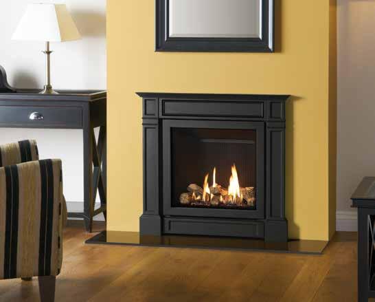 Riva2 530 Riva2 530 Evoke Glass with Black Glass front and Vermiculite lining Riva2 530 Ellingham with Black Reeded lining Efficiency & Heat Output Chimney or Flue Options Gas Type Fuel Bed Linings