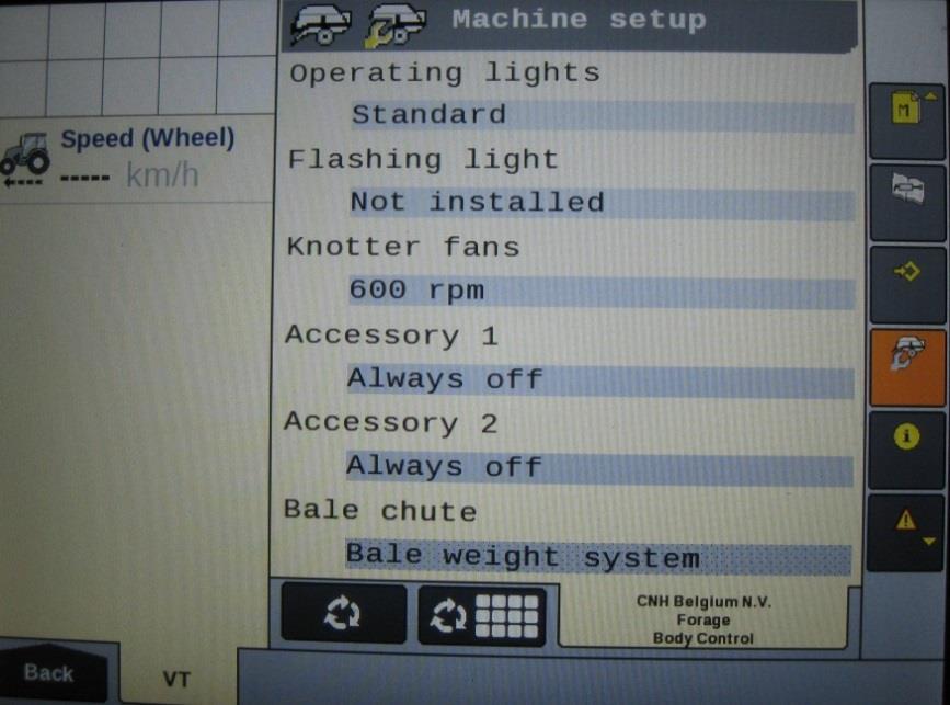 If the controller software displays version 4.2.0.0 or higher proceed, to configuring the baler for the 600 Series System by pressing the MACHINE SETUP button (6).