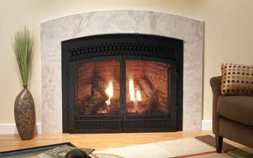 Decorative Front Direct-Vent Fireplaces Choose a Decorative Front Complete your Studio Series Fireplace with a Decorative Front, in one of three distinct designs Tiffany Arch, Braided Arch, and the