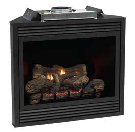 Burner on Deluxe Tahoe models designed specifically to complement the log set produces a natural dancing flame.
