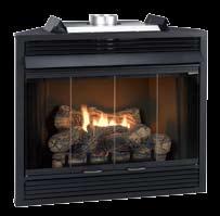 appearance and performance of a conventional fireplace but with the convenience of gas.