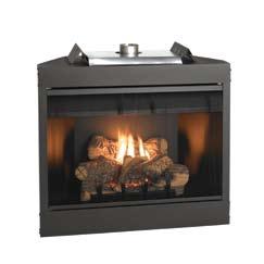 Our deep Premium 42-inch B-Vent fireplace features our Vented Slope Glaze Burner the industry standard for great looking