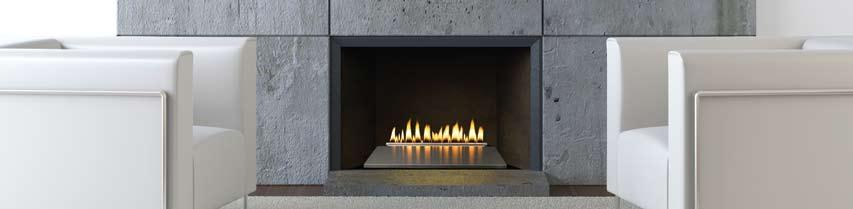 Contemporary Burners and Fireplaces 24-Inch Loft Series burner with Brushed Stainless Steel Decorative Top shown in an existing masonry firebox.