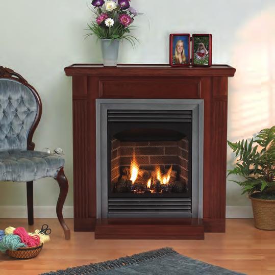 Compact Vent-Free Fireplaces Full-featured Fireplaces for Smaller Spaces The Vail 24 delivers the beauty of hand-painted ceramic fiber logs and Slope Glaze Burner to bring natural flickering flames