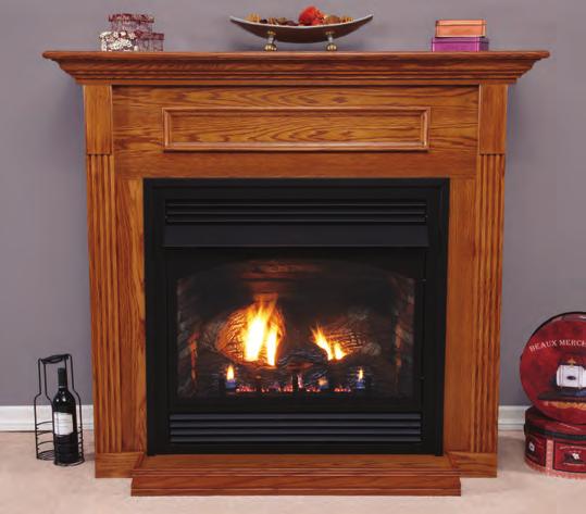 Fireplaces feature the choice of a hand-painted ceramic fiber or rugged refractory Sassafras log set to complement the flames from our Slope Glaze Burner. At 99.