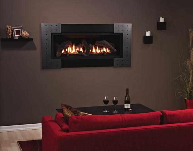 Linear Direct-Vent Fireplaces Boulevard Direct-Vent Linear Fireplaces The 32,000-Btu, heater-rated Boulevard Fireplace features a large ceramic glass window (more than 700 sq. in.