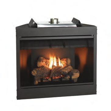 performance of a conventional fireplace but with the convenience of gas.