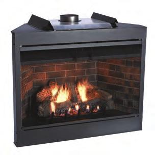 Our deep Premium 42-inch B-Vent fireplace features our Vented Slope Glaze Burner the industry standard for great looking flames.