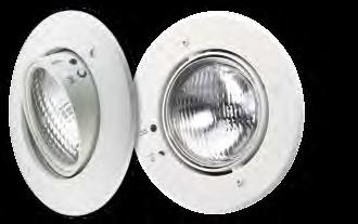 GS Series 6 Volt Recessed Down Light Standard An adjustable gimbal directs the light from one (1) 6V wedge-base PAR 36 lamp head The low-profile trim ring is molded in tough polycarbonate with a