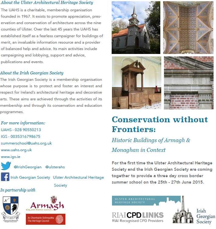 2. CONSERVATION WITHOUT FRONTIERS Armagh Monaghan Architectural Summer School, June 2015.