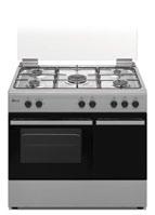 5 Gas Burners, Auto Ignition, Gas Oven + Gas Grill, Glass Top Lid + Cast Iron Grid,