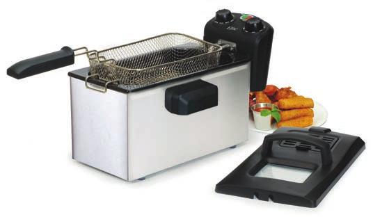 Dual Basket Deep Fryer EDF-401T Fully immersible heating elements Adjustable temperature control &