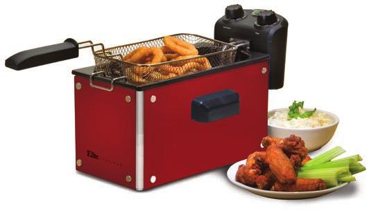 5lbs of food 14 Cup Glass Deep Fryer with Timer EDF-3500GB/3500GW/3500GR Polished plexi-glass exterior
