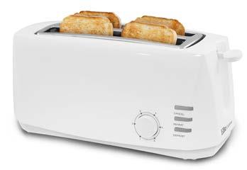 6 Adjustable toast shade settings. Removable crumb tray. Extra wide slots.