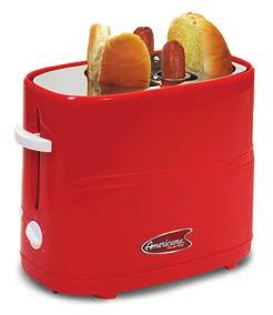 Pop Up HotDog Toaster ECT-304R/304BL Space saving compact design.