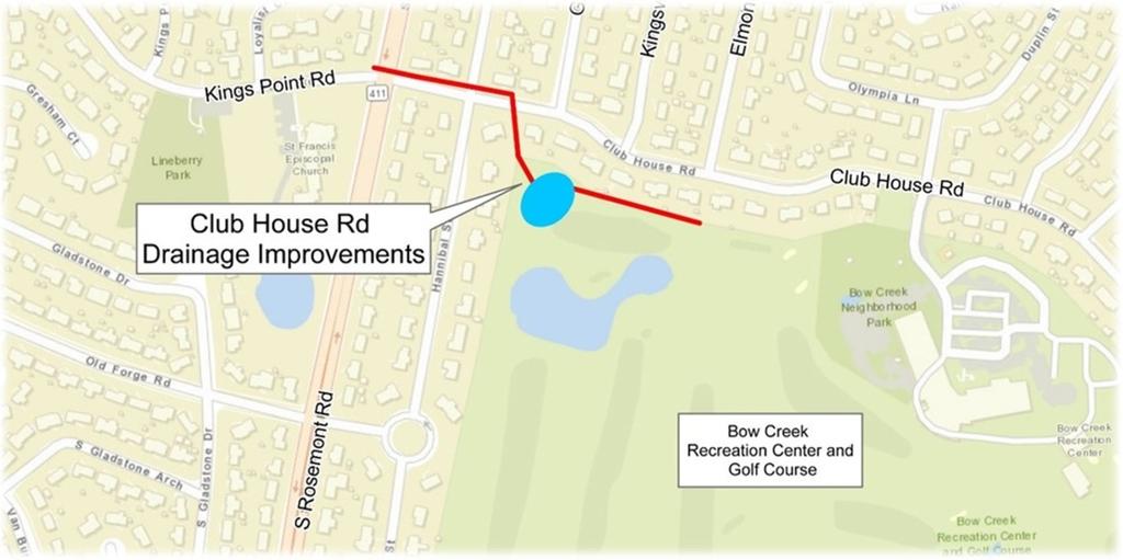 Club House Road Drainage Project Q24. What is the purpose of the Club House Road stormwater drainage project?