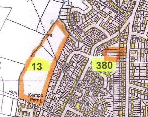 Site ref HP 11 (MSDC 13) Area (Ha) 3.8 Kemps west Kemps Dwellings Medium 40 = 120 Existing use Agriculture Highway access From Kemps (requires demolition) or Orchard Way Previously developed?