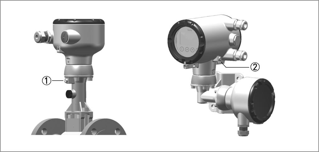 For compact versions and measuring devices with flange connections, the flow sensor is conductively connected to the pipeline.