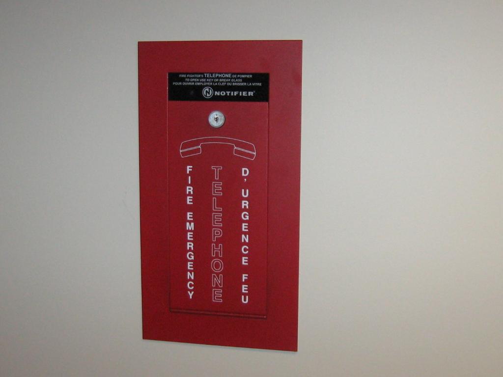 Fire phones are located at each stairwell for the use of the Fire