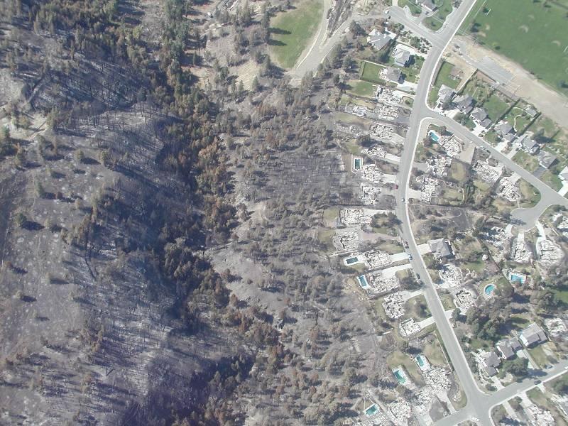 WUI Fires in Canada with property loss 2003 Okanagan Mountain Park, British Columbia 27,000 evacuated 240 homes destroyed Photo