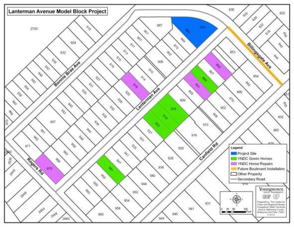 Lanterman Ave Model Block Target Vacant Land and Buildings for Acquisition