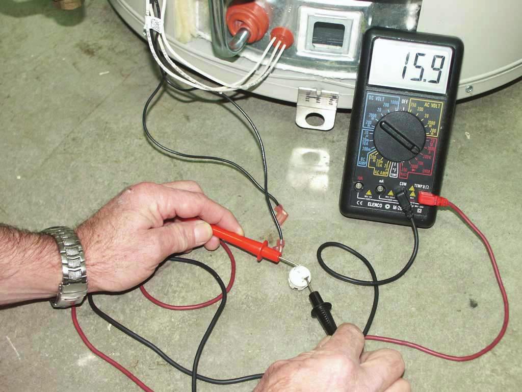 To perform this test the ohm meter used must be capable of reading up to 2,000,000 ohms. Flammable Vapor Sensor Location / Testing 1 Turn off power to the water heater.