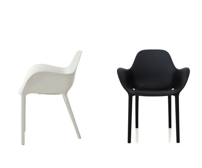 Sabinas chair by JAVIER MARISCAL Features / características Made of gas air moulding injected polypropylene with fiber glass. Stackable. Available in 5 colors.