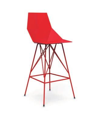 FAZ counter STOOL by RAMÓN ESTEVE One piece moulded seat, back and armrest polypropylene counter stool. Legs made of lacquered stainless steel. Lacquering to match leg and seat color.