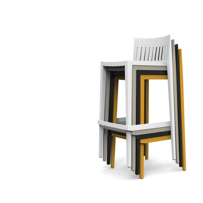 Spritz stool by ARCHIRIVOLTO colors / colores Features / características One piece moulded polypropylene, bar or counter stool. Item suitable for indoor and outdoor use. Taburete de polipropileno.