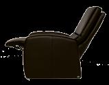 Manual pneumatic, or dual motorized reclining mechanism, allows the seat