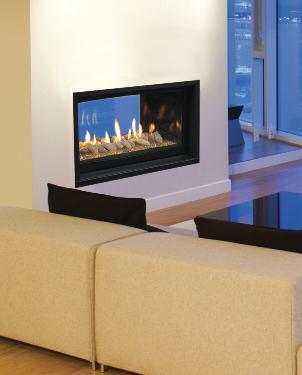 SERENADE SEE-THRU This unique new addition to the Serenade family can be installed between two interior rooms or between an interior and exterior room and is the only linear see-thru fireplace