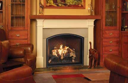 This true arch fireplace has no heavy external trim or louvers to work around, allowing you to tailor the front with stone, tile or other