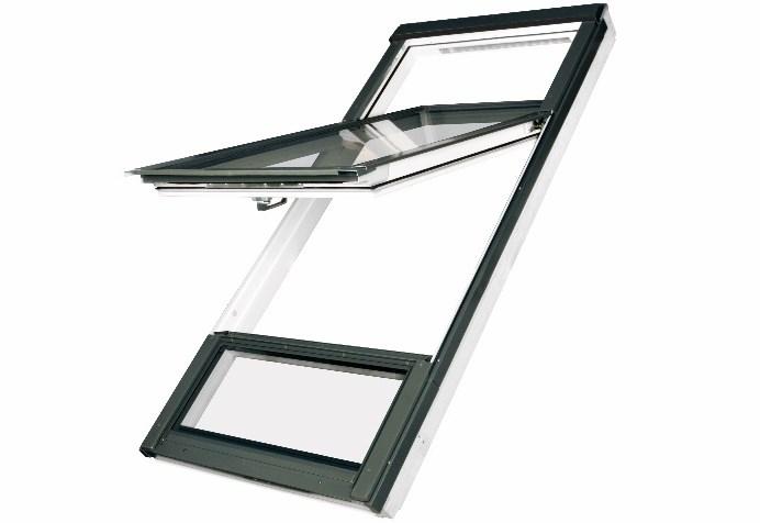 This FAKRO FTS roof window can only accommodate the energy efficient (U2) IGU and is available in a vented or non-vented window frame. See Table 2 and Table 4 for details. 2.2.3 FTT Roof Windows The FAKRO FTT roof windows are similar to the centre pivot range of windows.