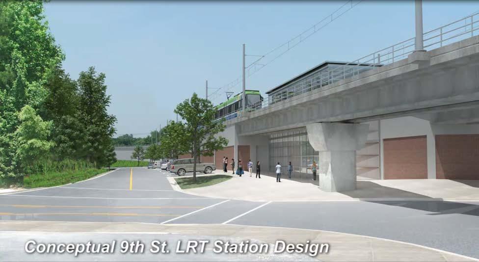 Figure 21: Ninth Street Station Sample Design The Light Rail Alternatives would bridge over Erwin Road.