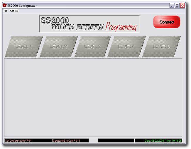 Vehicle Operation Running the SS2000 TouchScreen Interface Software: After the serial connection has been established, start the SS2000 TouchScreen Interface software by double clicking on the