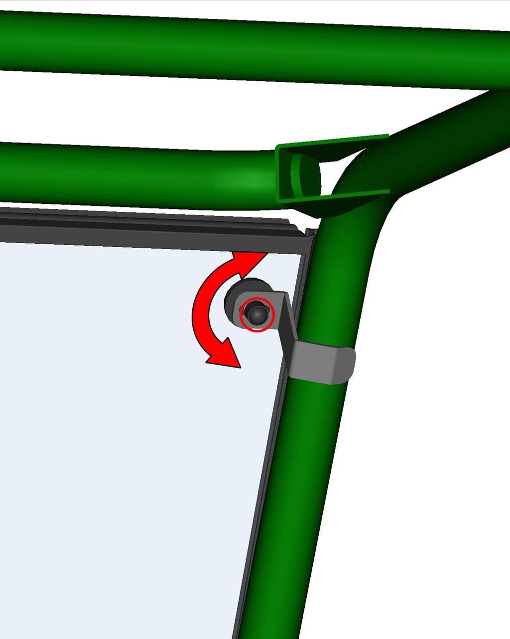 Turn the front panel upper holder to the correct position